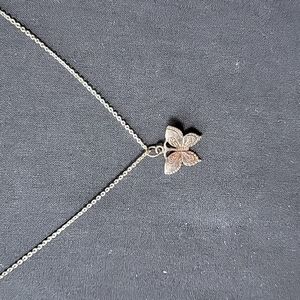 Butterfly sterling silver necklace.